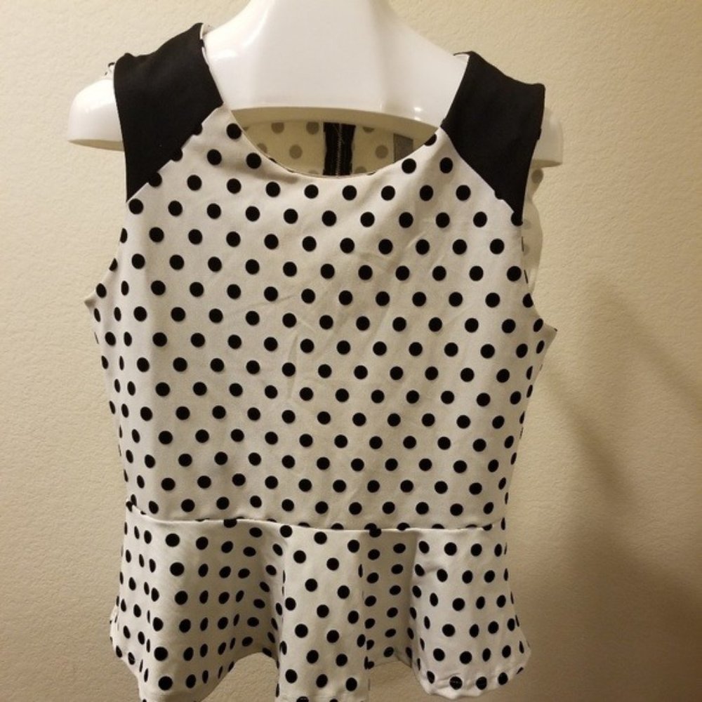 Polka Dot Peplum Top